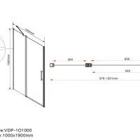 Vincea Orta VPP-1O100CL Душевая дверь 1000*1900 мм (профиль хром | витраж прозрачное стекло)