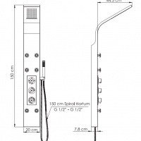 GPD DSP07 Душевая панель с термостатом (белый)