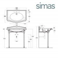 SIMAS Arcade ARCG1 BR - Металлическая консоль для раковины AR864 (бронза)