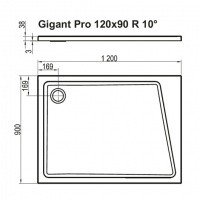 Ravak Gigant Pro 10° XA05G70101P Душевой поддон 1200*900 мм (белый)