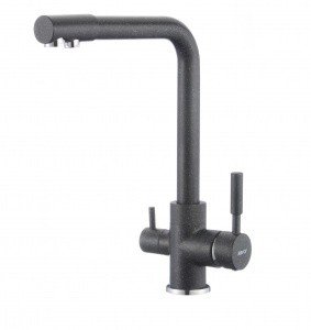 Savol S-L1801H Высокий смеситель для кухни с функцией подачи питьевой воды (чёрный гранит)