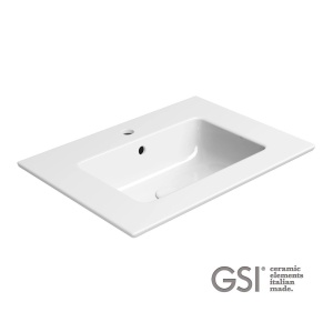 GSI ceramica PURA 8831111 Раковина для ванной комнаты 60*50 см, универсальный монтаж (белая глянцевая)
