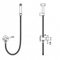 Bronze de Luxe Scandi 14512/1B Гигиенический душ - комплект со смесителем (чёрный матовый)