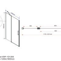 Vincea Orta VPP-1O120CL Душевая дверь 1200*1900 мм (профиль хром | витраж прозрачное стекло)