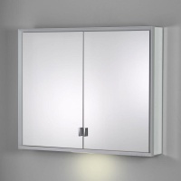 Keuco Royal Lumos 14303172301 Зеркальный шкаф с подсветкой 90*74 см (алюминий | белый)