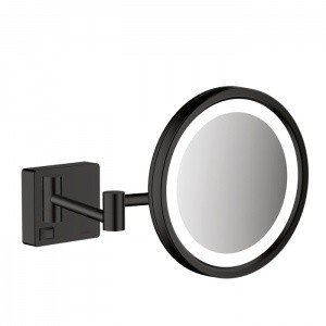 Hansgrohe AddStoris 41790670 Косметическое зеркало с подсветкой Ø 217 мм (черный матовый)