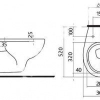 Ifo Glance Подвесной унитаз, 360х350х520 мм, жесткая крышка-сиденье