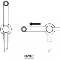 Remer SS338M332ON Гигиенический душ - комплект с запорным вентилем (шлифованная нержавеющая сталь)