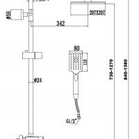Savol S-601144 Душевая система - комплект со смесителем (хром)