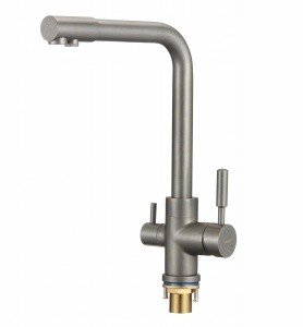Savol S-L1801Q Высокий смеситель для кухни с функцией подачи питьевой воды (серый матовый)