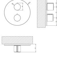 Gessi Emporio Via Tortona 38778.299 Термостатический смеситель для ванны - внешняя часть (чёрный матовый)