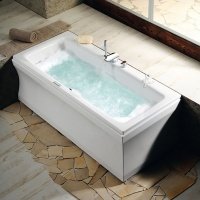 Акриловая ванна ALPEN Kvadra 180 17611, гарантия 10 лет, прямоугольная форма, объём 260 литров, цвет - euro white (европейский белый)