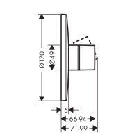 Hansgrohe Axor Uno 45605340 Смеситель для душа (чёрный хром шлифованный)