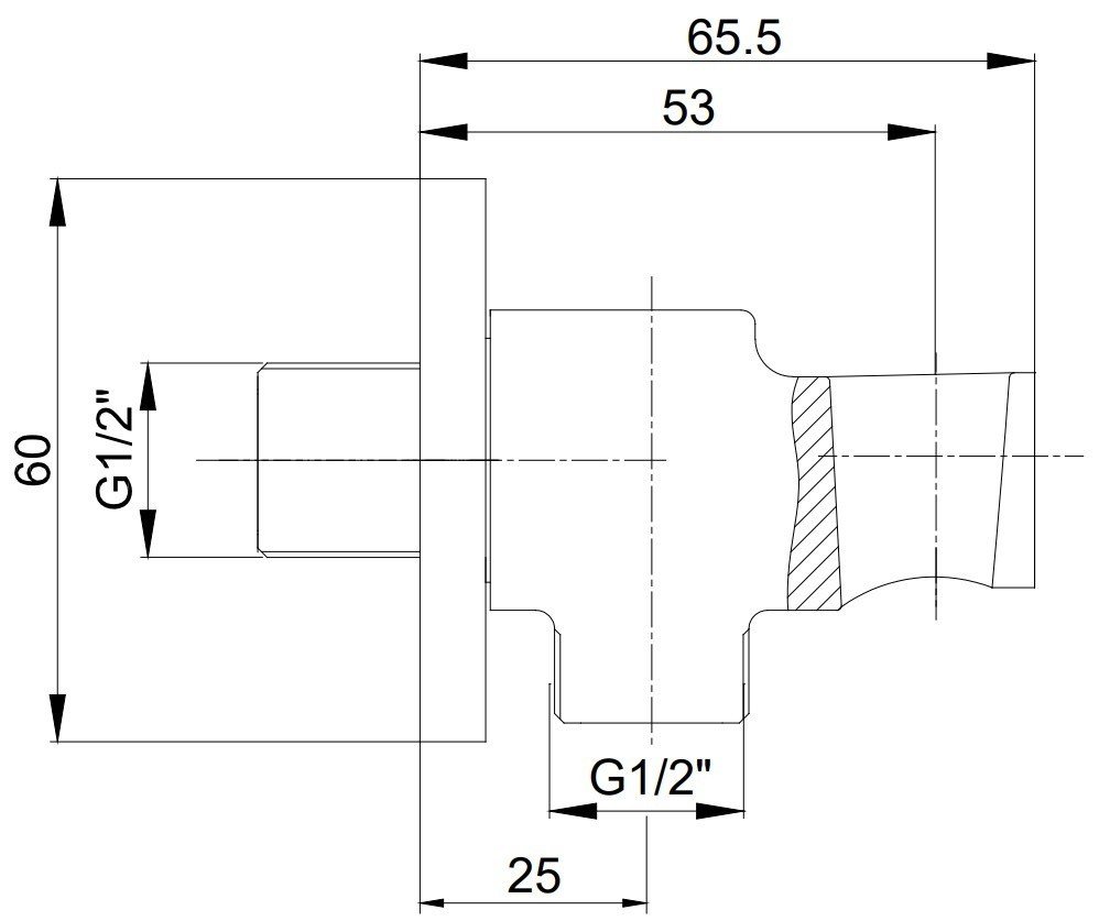 E.C.A. 102199603C1EX Подключение для душевого шланга с держателем душа ...
