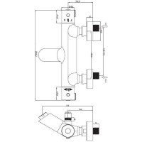 ESKO Mikros T3054 Black Термостатический смеситель для ванны (чёрный матовый)