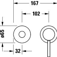 Duravit Circle CE1070004010 Настенный смеситель для раковины - внешняя часть (хром)