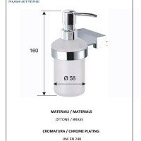 REMER SQ SQ13CR Дозатор для жидкого мыла подвесной (матовое стекло | хром)