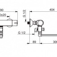 ORAS NOVA 7447X Термостатический смеситель для ванны (хром)