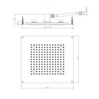 Bossini Dream Cube RGB H37451.073 Верхний душ с LED-подсветкой Cromoterapia 370*370 мм (чёрный матовый)