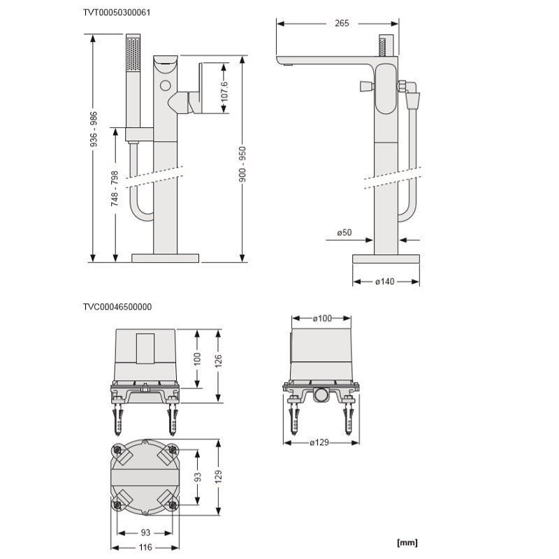 Villeroy&Boch Universal TVC00046500000 Скрытая часть напольного ...