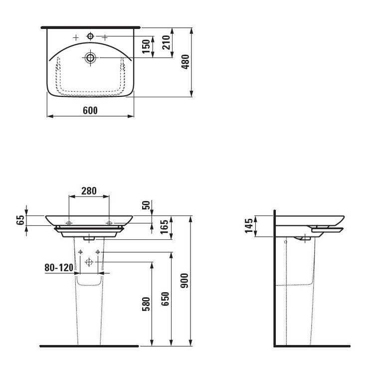 Laufen Palace 8.1970.1.000.000.1 Полупьедестал под раковину, купить в ...