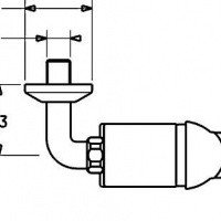 Hansadisc 0177 2504 Смеситель для ванны (хром) однорычажный, DN 15 (G1/2), для предварительно монтируемого установочного узла, угловые подключения, расположенные одно над другим, 75 мм, расход 23/21 л/мин (излив/душ), измеряется при давлении воды 3 бар, в