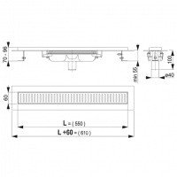 AlcaPlast Low APZ1101-550 Душевой трап 550 мм - для перфорированной решётки