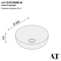 AeT Elite Round L671T0R0V0481 Раковина накладная Ø 400 мм (белый мрамор)