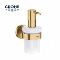 GROHE Essentials 40448GN1 - Дозатор для жидкого мыла 160 мл в комплекте с держателем (холодный рассвет - шлифованный)