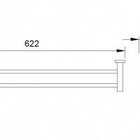 RUSH Victoria VI71532 Двойной держатель для полотенца 600 мм (хром)