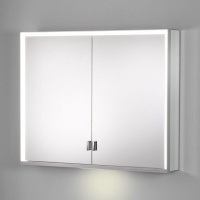 Keuco Royal Lumos 14304172301 Зеркальный шкаф с подсветкой 100*74 см (алюминий | белый)