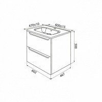 IDDIS Edifice EDI60W0i95K Тумба с раковиной подвесная 600*470 мм (белый ...
