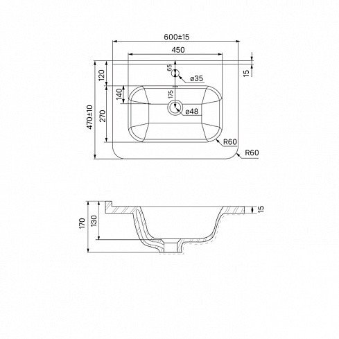 IDDIS Edifice EDI60W0i95K Тумба с раковиной подвесная 600*470 мм (белый ...
