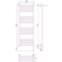 Сунержа Богема 3.0 31-5807-1240 Полотенцесушитель с полкой электрический 432*1200 мм (черный матовый)
