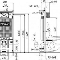 Ravak G II X01703 Система инсталляции для подвесного унитаза