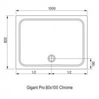 Ravak Gigant Pro Chrome XA04A401010 Душевой поддон 1000*800 мм (белый)