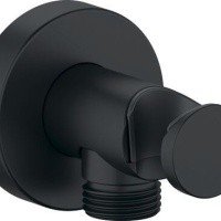 Duravit Shower UV0630009046 Подключение для душевого шланга | с держателем лейки (чёрный матовый)