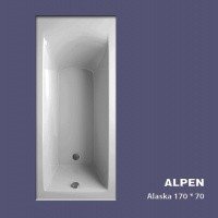 ALPEN Alaska AVB0004 Акриловая ванна, длинна 170 см, ширина 70 см, подходит для свободностоящего монтажа