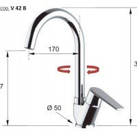 REMER Vanity V42B Высокий смеситель для кухни (хром)
