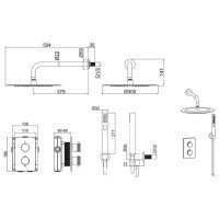 Allen Brau Priority 5.31013-00 Душевая система - комплект с термостатическим смесителем (хром)