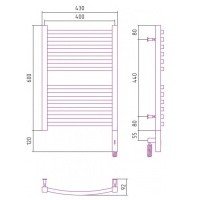 Сунержа Аркус 3.0 00-5705-6040 Электрический полотенцесушитель 430*720 мм (сталь)