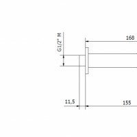 IB Rubinetti Industria ID320CC_1 Излив для наполнения ванны 155 мм (Хром)