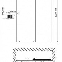 WasserKRAFT Rhin 44S05 Душевая дверь 1200*2000 мм (белый)