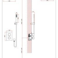 D&K Bayern.Liszt DA2515706A04 Душевая система - комплект с термостатическим смесителем (графит серый)