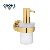 GROHE Essentials 40448GL1 - Дозатор для жидкого мыла 160 мл в комплекте с держателем (холодный рассвет - полированный)