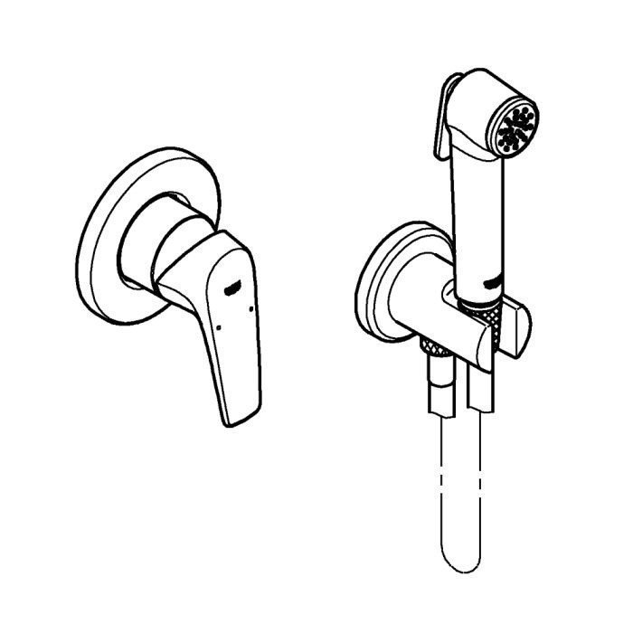 GROHE BauFlow 29328000 Гигиенический душ - комплект со смесителем (хром ...