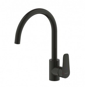 Bravat Source F7173218BW-ENG Высокий смеситель для кухни (Чёрный матовый)