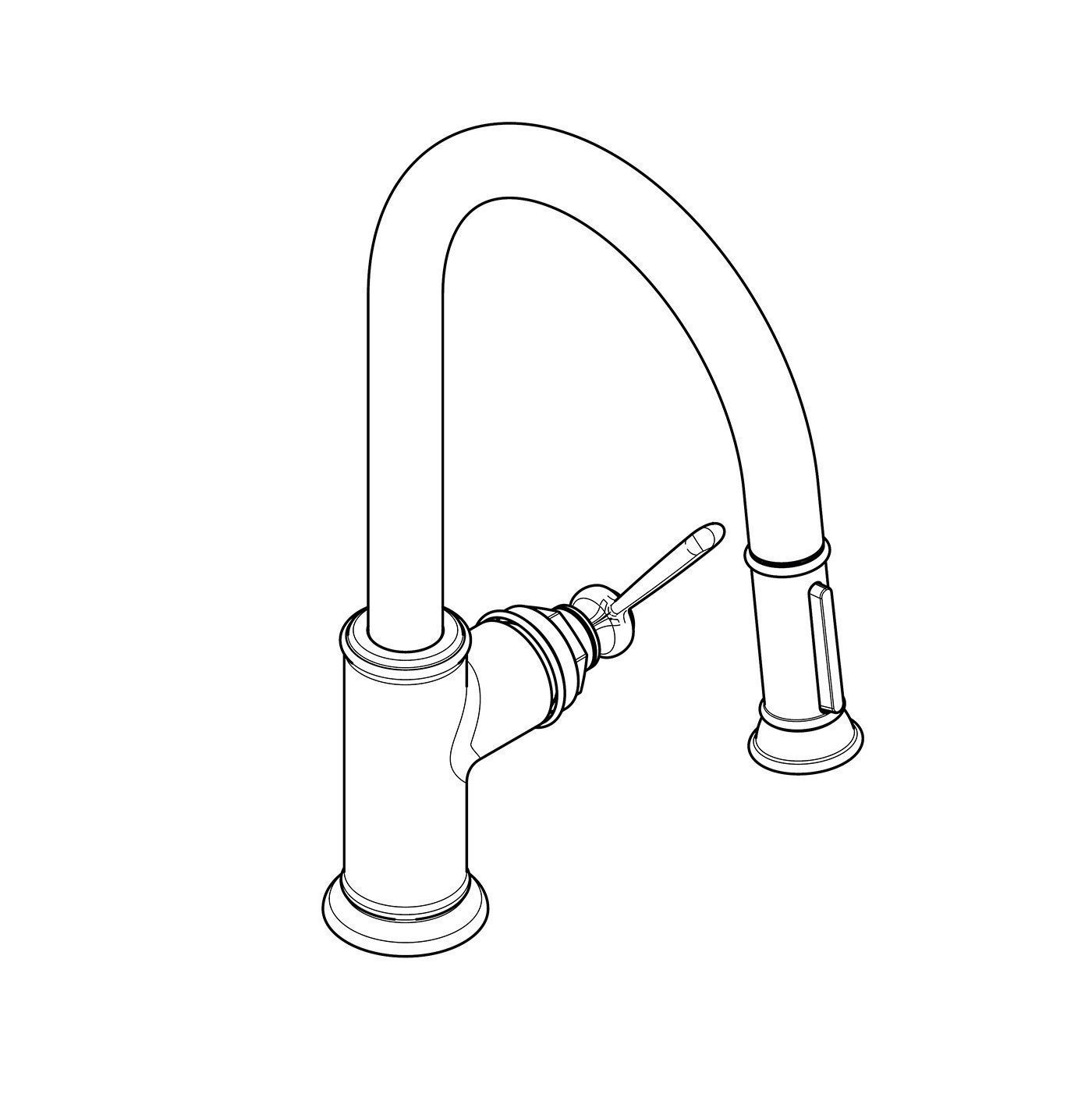 AXOR Montreux 16581950 Однорычажный смеситель для кухни с вытяжным ...