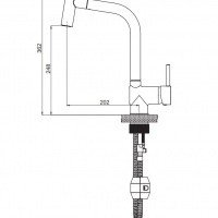 GPD Espina MES71 Высокий смеситель для кухни с вытяжным изливом (хром)