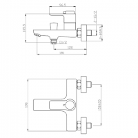 Orange Thermo T19-100cr Термостатический смеситель для ванны